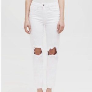 L’Agence Distressed High Waisted Jeans